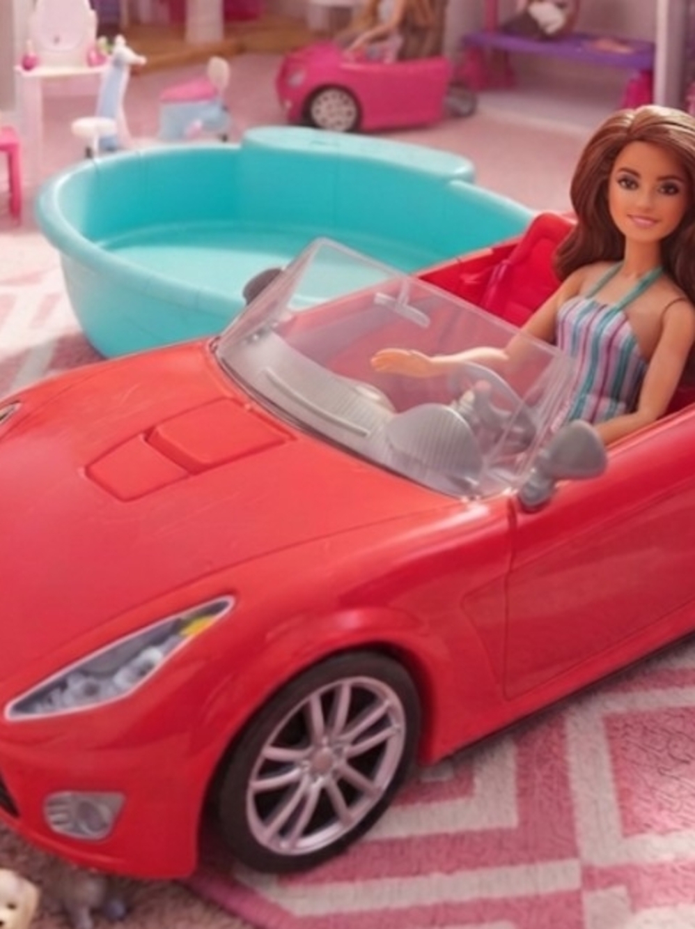 Red Convertible Barbie Car